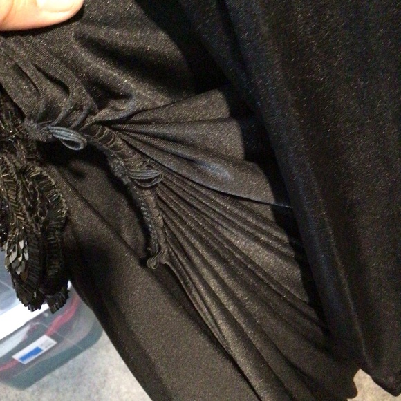 VINTAGE Tadashi Evening Dress Black Stretch Jersey EUC - Picture 7 of 8